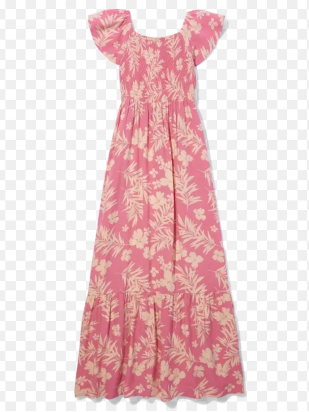 Target Girls' Floral Pink Tiered Maxi Dress with Smocked Bodice